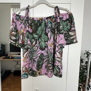 J.Crew Tropical Floral Off-Shoulder Blouse